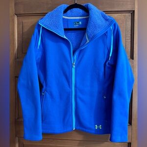 Under Armour semi fitted jacket with furry inside!! Sz M, Medium. Bright BLUE!!